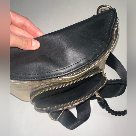 Steve Madden Convertible Belt-Bag Leopard Double-Chain & Pouch Zip Around - Picture 4 of 8